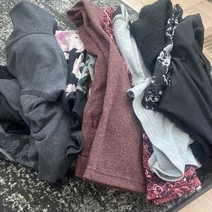 XS Assorted Clothing Bundle in Gray, Maroon, and Black